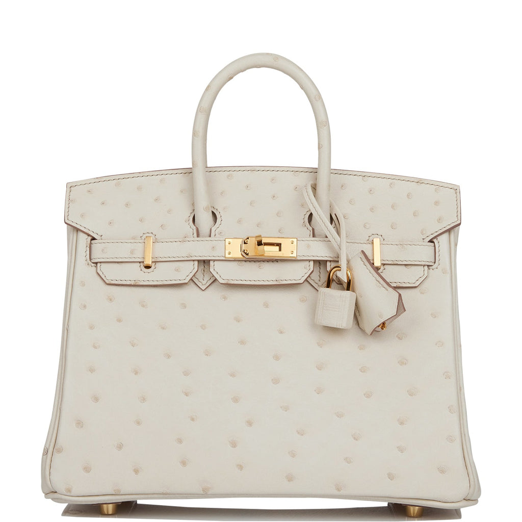 Hermes Birkin 25 Beton Ostrich Gold Hardware - Main Image