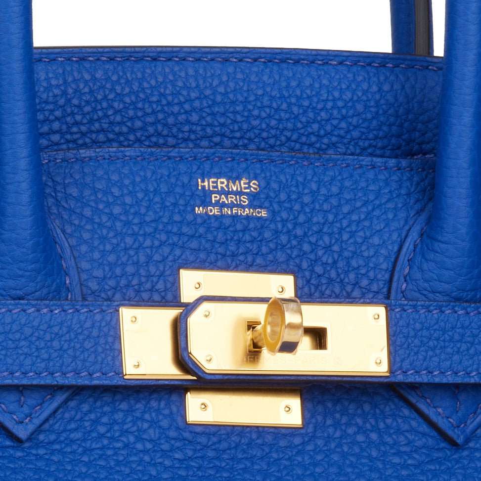 Hermes Birkin bag Linen Blue and Gold Buckle TOGO 30 - WJLUXURIES