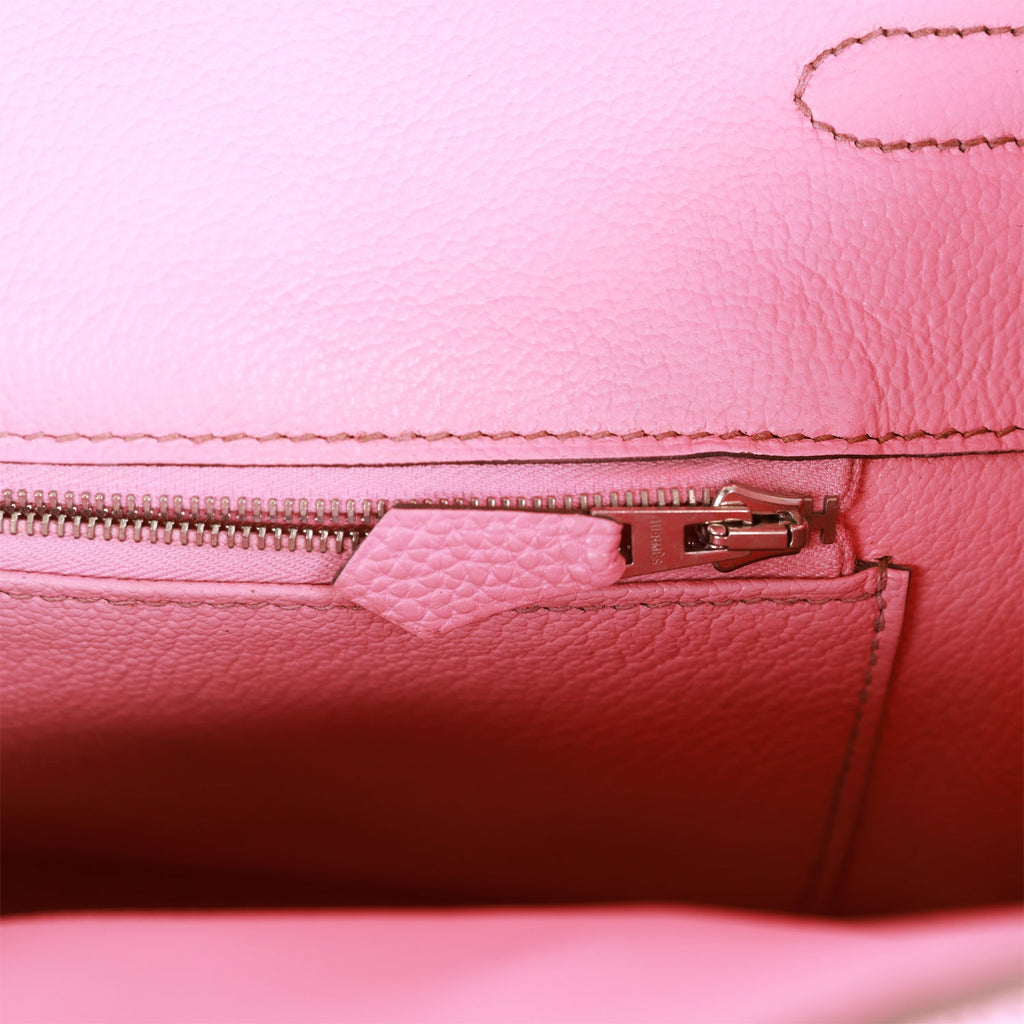 Hermes Birkin 30 Bubblegum Pink Doblis Suede Palladium Hardware #K -  Vendome Monte Carlo
