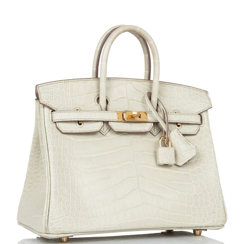 Hermes Birkin 25 Beton Matte Alligator Gold Hardware
