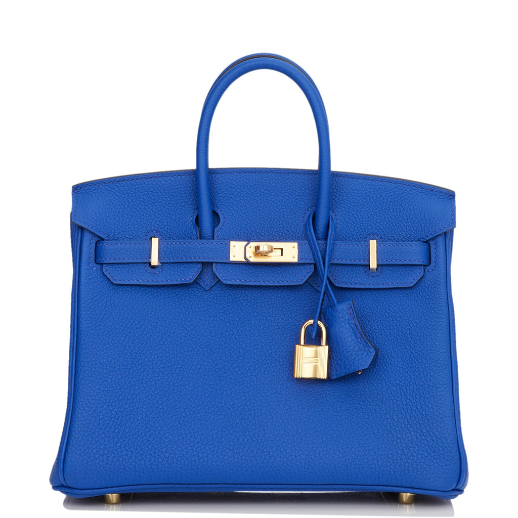 Hermes Birkin Bag Togo Leather Gold Hardware In Blue