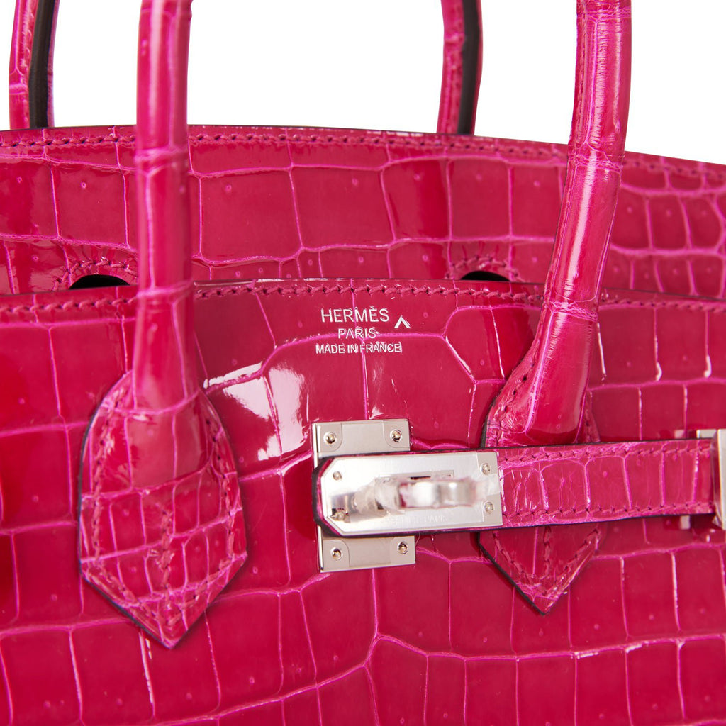 Hermès Birkin 25 Rose Mexico Crocodile Porosus Lisse Palladium Hardware PHW
