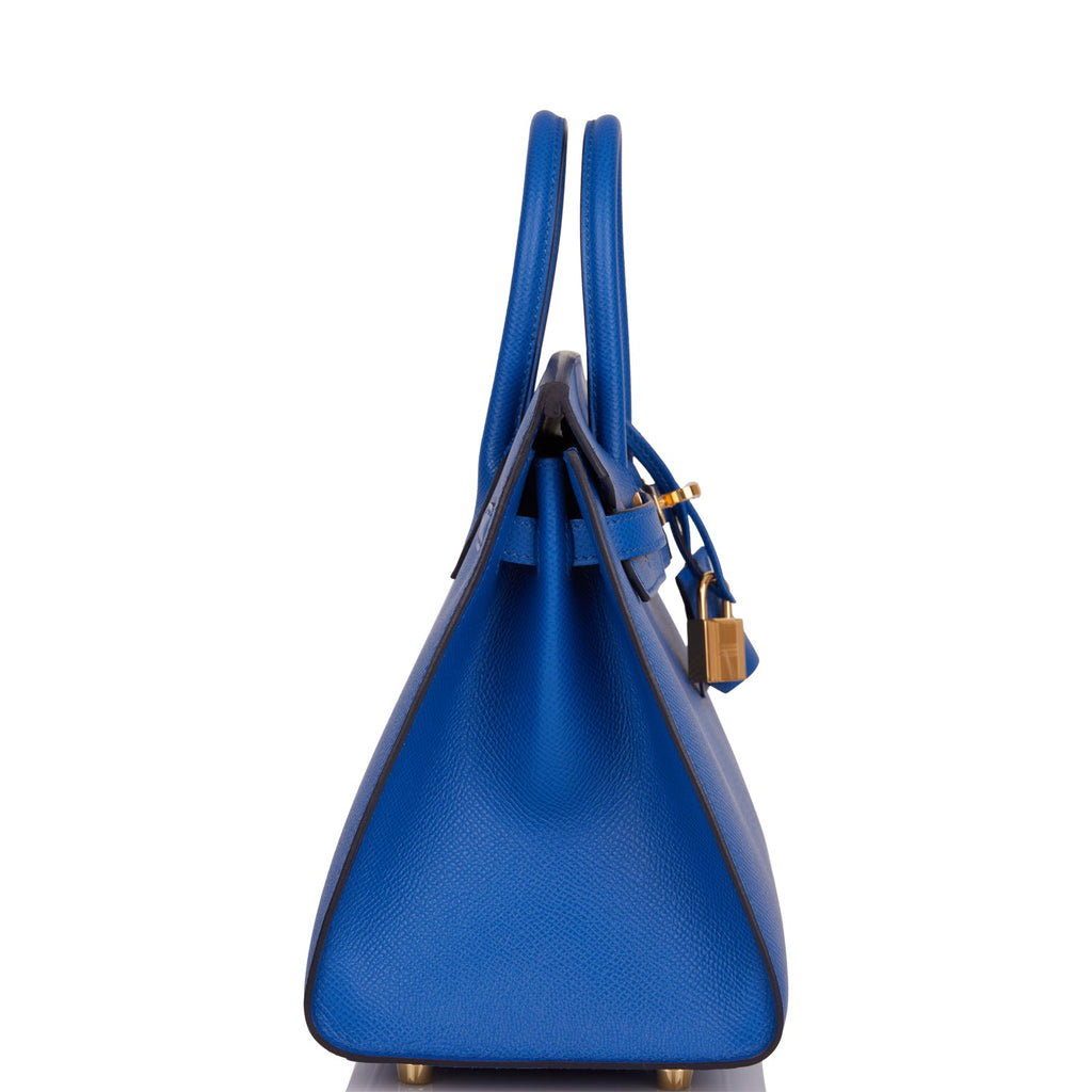 Hermes Kelly Sellier 25 Bleu France Epsom Gold Hardware – Madison Avenue  Couture