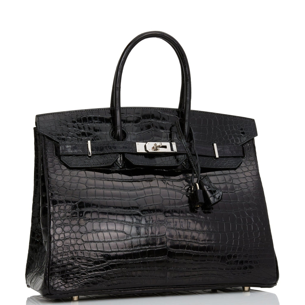 Hermes Birkin 35 Bag Black Crocodile SHW