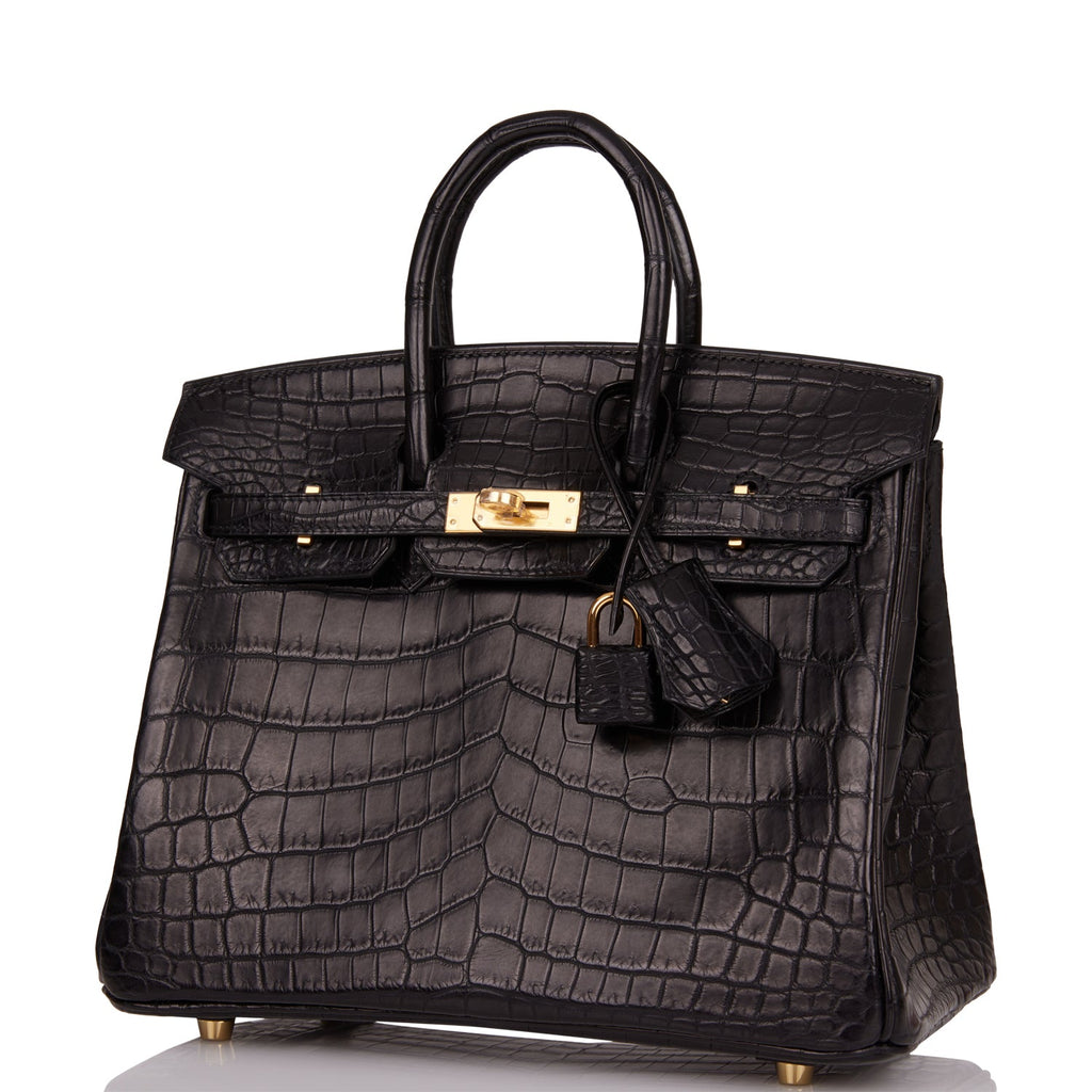 Leather suitcase - Black alligator