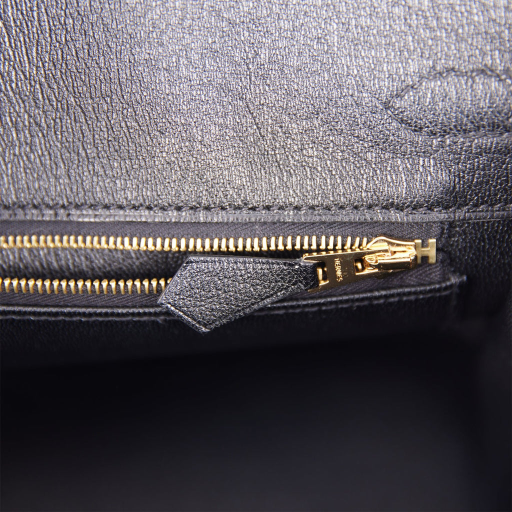 Hermès Birkin 25cm Noir Exotic Alligator Skin Bag Gold Hardware