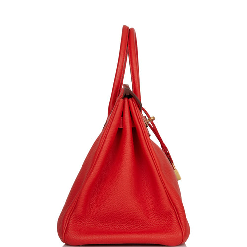 Pre-owned Hermes Birkin 35 Capucine Togo Gold Hardware