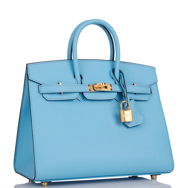 Hermes Birkin Sellier 25 Celeste Epsom Gold Hardware – Madison Avenue ...