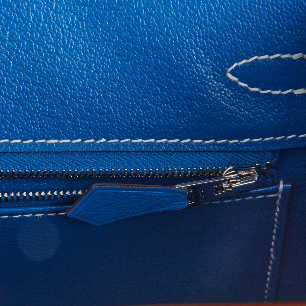 Hermes Birkin Sellier 25 Bleu Brume Epsom Palladium Hardware in