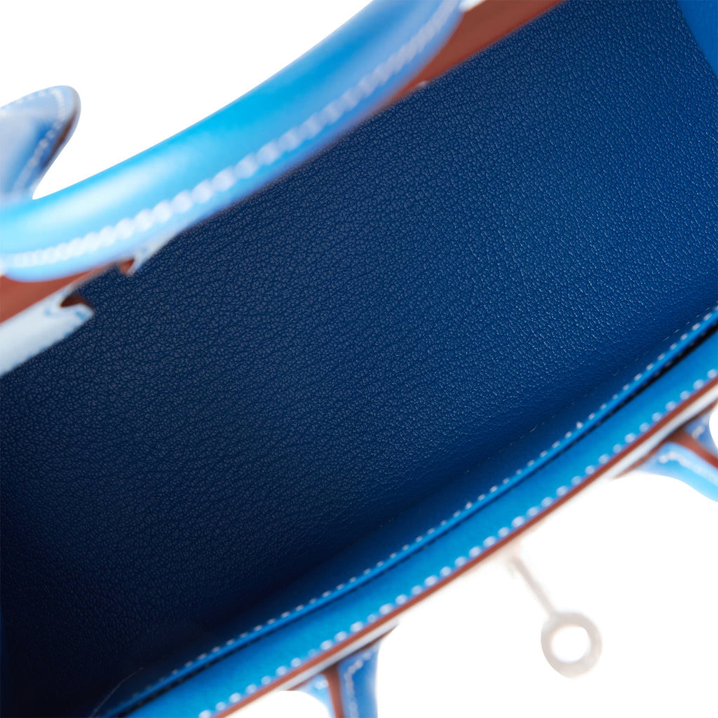 Hermès Birkin 30 HSS White & Blue Marine Epsom leather Palladium Hardw