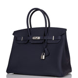 Hermes Birkin 35 Bleu Nuit Togo Palladium Hardware