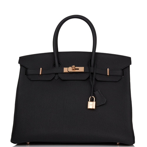 Hermes Birkin 35 Black Togo Rose Gold Hardware
