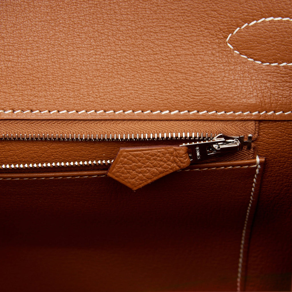 Hermes Birkin 35cm Bag Togo Calfskin Leather Palladium Hardware, Gold CK37  - SYMode Vip