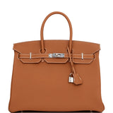 Hermes Birkin 35 Gold Togo Palladium Hardware