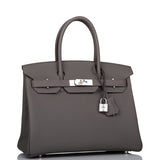 Hermes Birkin 30 Etain Togo Palladium Hardware