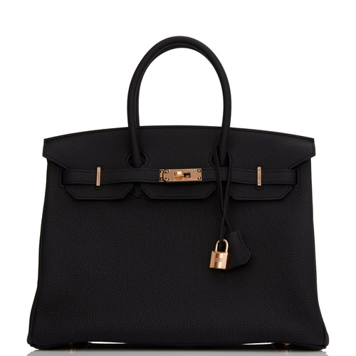 Hermes Birkin 35 Black Togo Rose Gold Hardware
