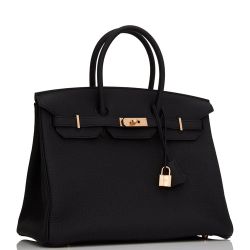 Hermes Birkin 35 Black Togo Rose Gold Hardware