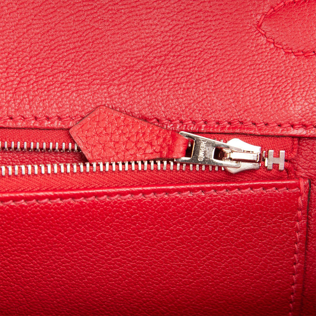 Hermes Birkin 35 Rouge Casaque Clemence Palladium Hardware #R - Vendome  Monte Carlo