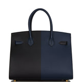 Hermes Birkin 30 Casaque Black, Bleu Indigo and Bleu Zanzibar Epsom Gold Hardware