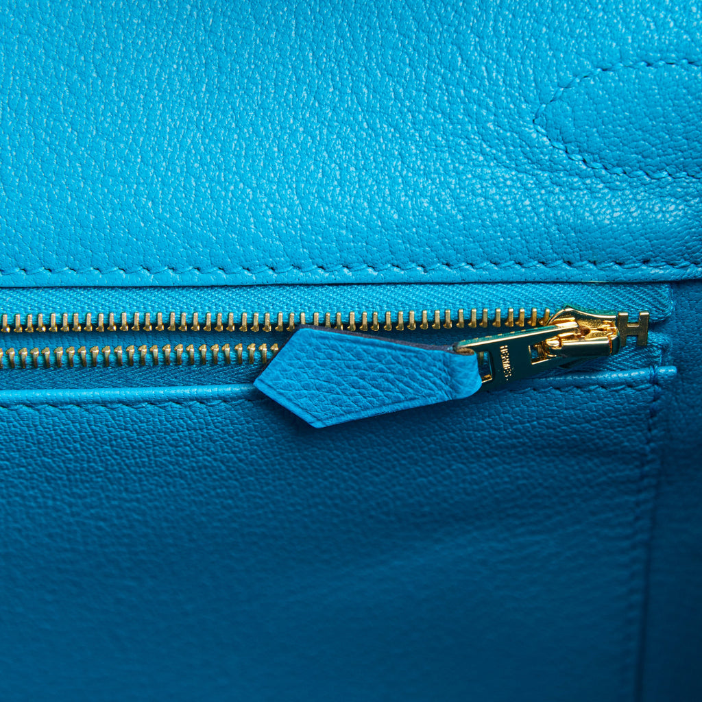 Hermes Birkin 30 Bleu Frida Epsom Gold Hardware