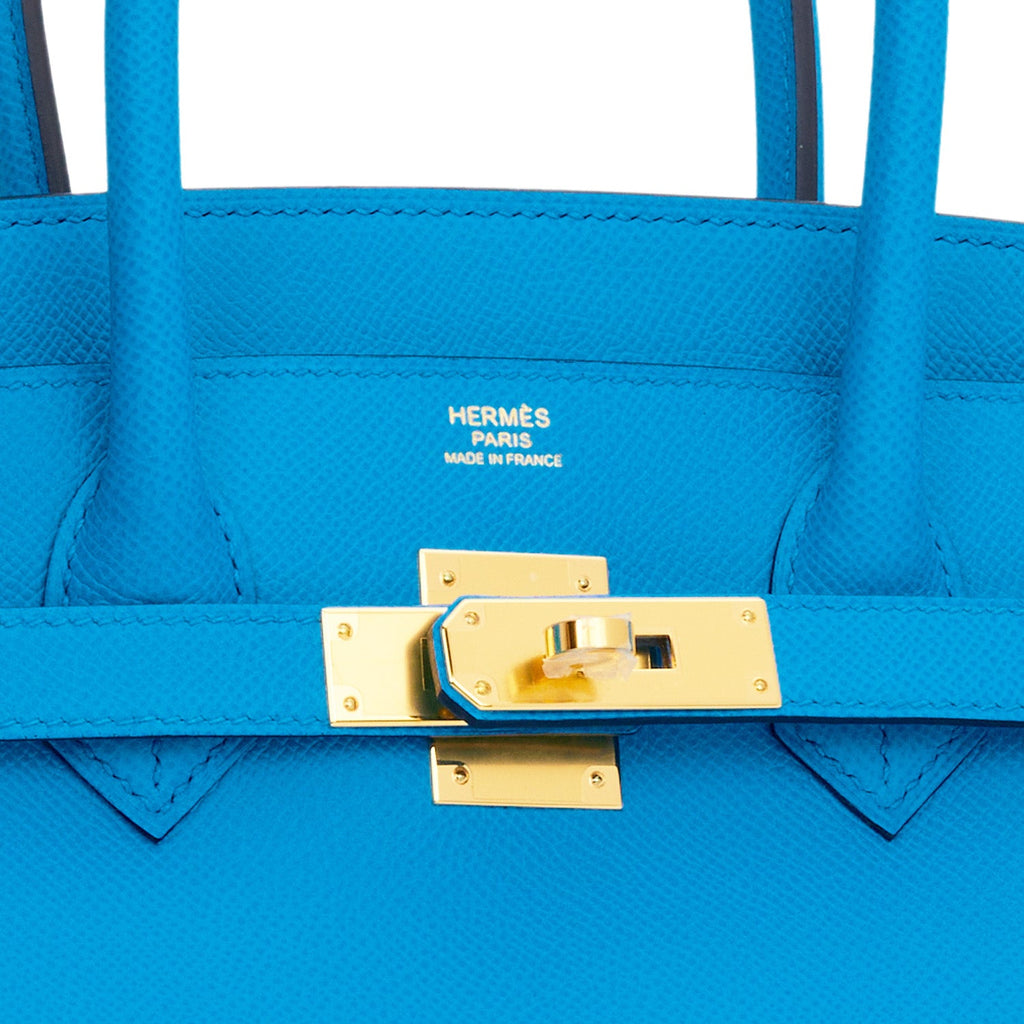 Hermes Birkin 30 Bleu Saphir Epsom Gold Hardware – Madison Avenue Couture