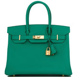 Hermes Birkin 30 Vert Jade Epsom Gold Hardware