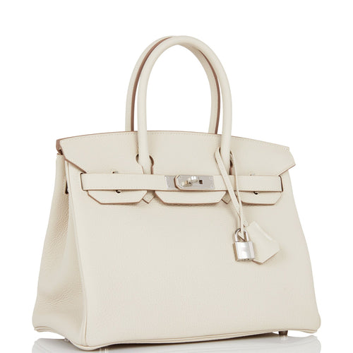 Hermes Birkin 30 Craie Togo Palladium Hardware