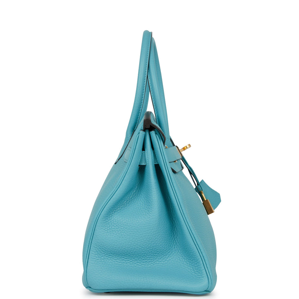 Hermès Birkin 30 Blue Leather Handbag (Pre-Owned)