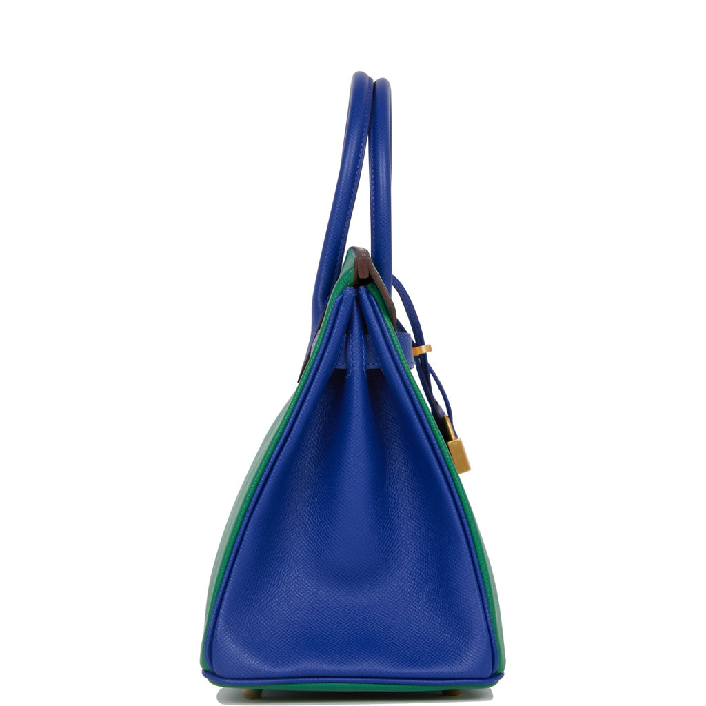 Women's Hermes 30cm Birkin Bag Blue Nuit Togo Handbag Sale