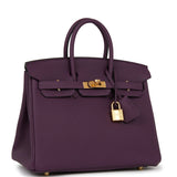 Hermes Birkin 25 Cassis Togo Gold Hardware