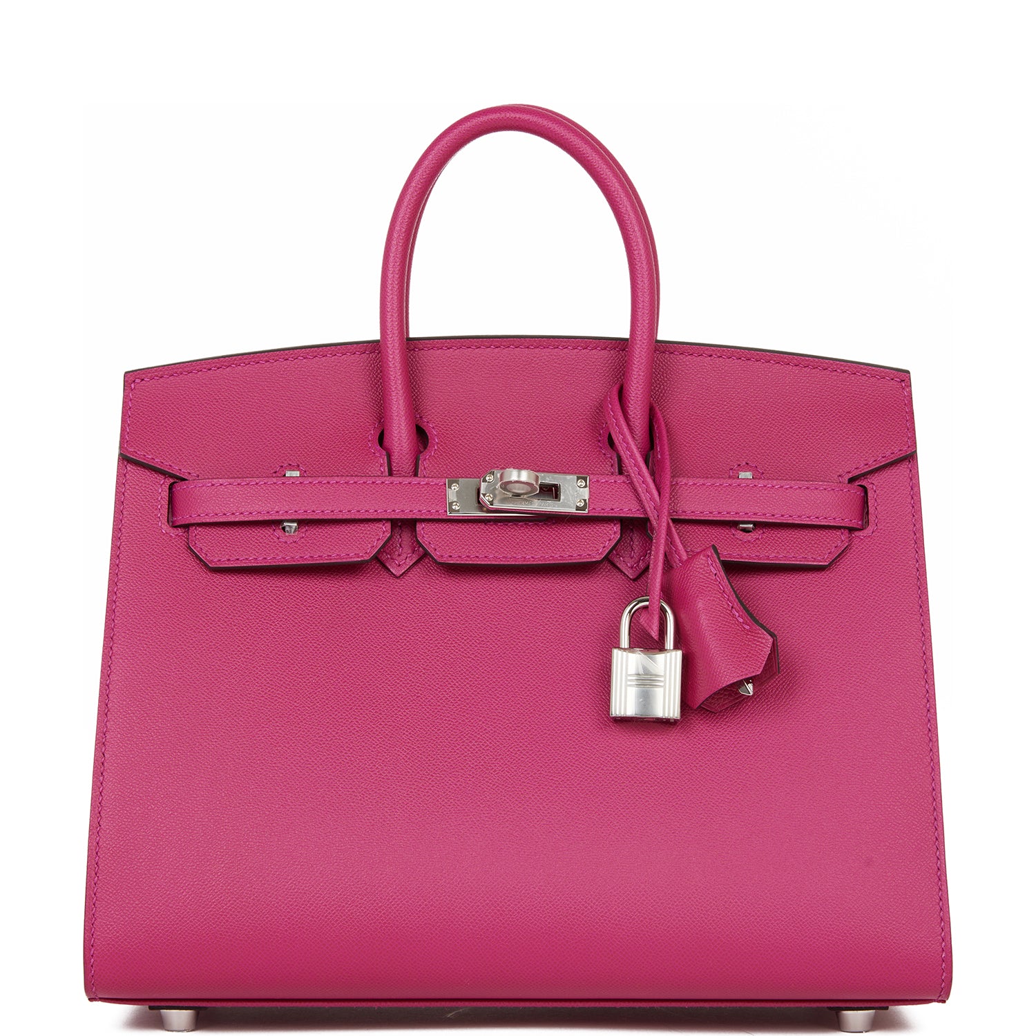 Hermes Birkin Sellier 25 Rose Pourpre Veau Madame Palladium Hardware ...