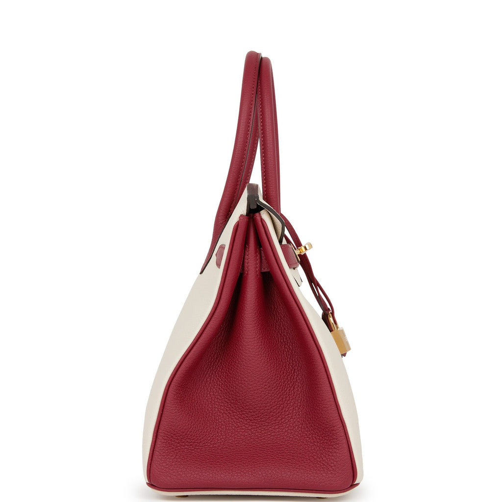 Hermes HSS Bi-Color Rouge H and Craie Togo Birkin 30cm – Madison Avenue  Couture