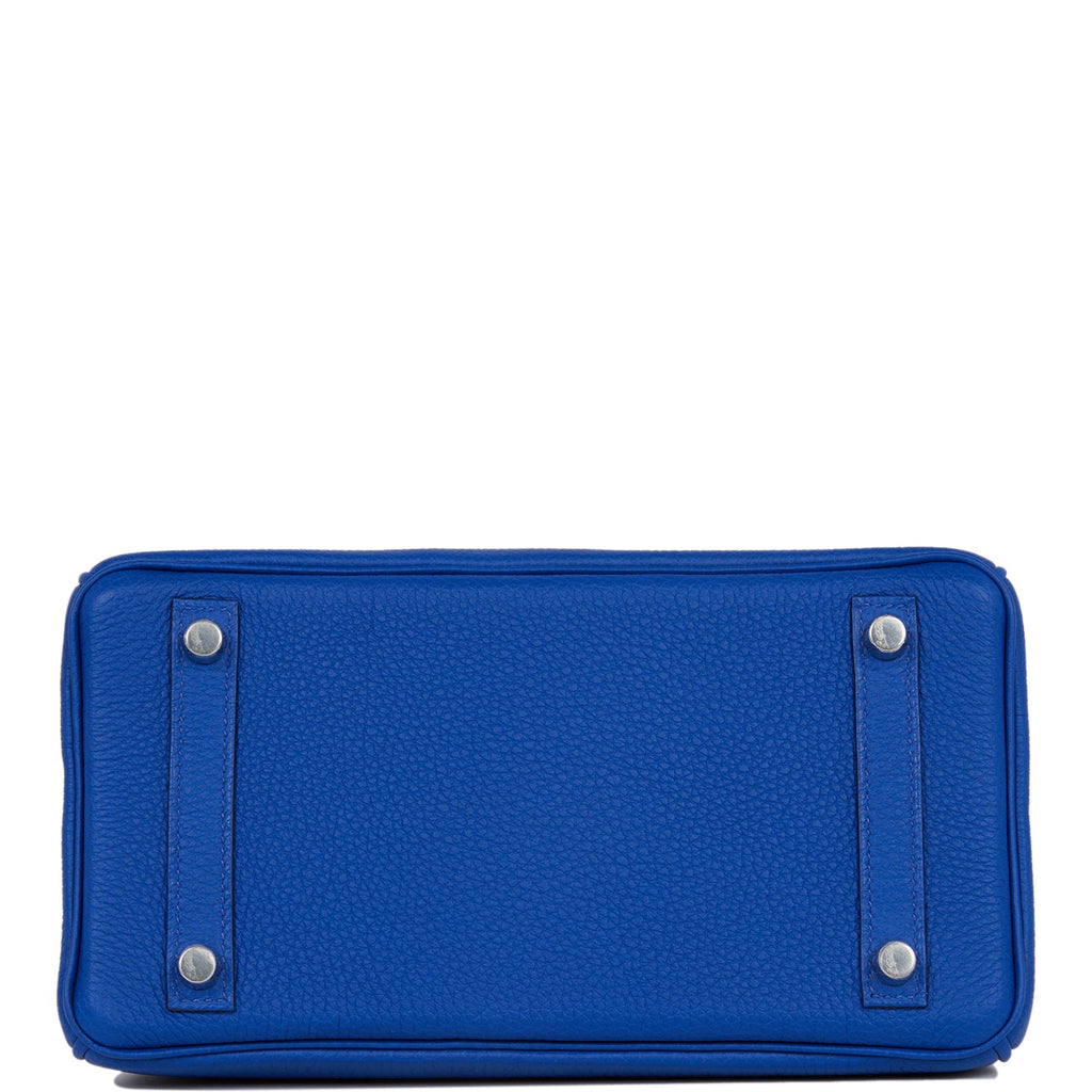 Hermes Birkin 25 Turquoise Blue Togo Leather Palladium Hardware at 1stDibs