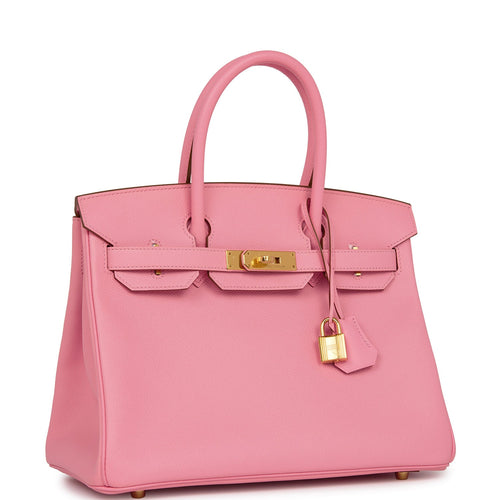 RARE Hermès Birkin 30 handbag in brick box calf leather and gold hardware