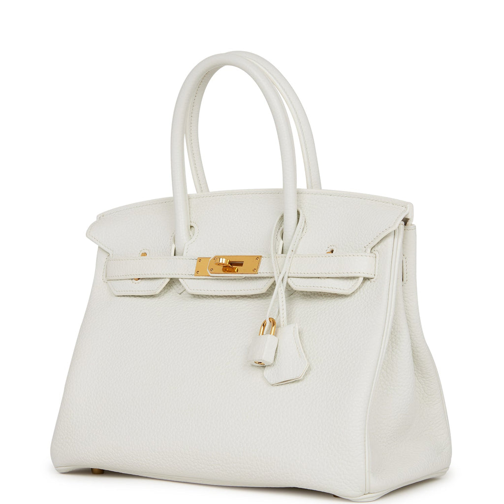 Hermes HSS Birkin 30 Black and White Clemence Brushed Gold Hardware –  Madison Avenue Couture