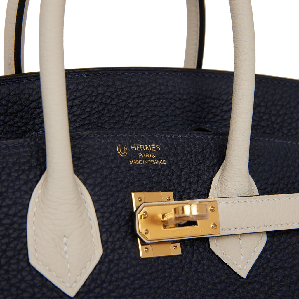 Hermes Birkin Handbag Bleu Nuit Swift with Rose Gold Hardware 25 Blue