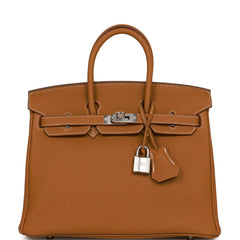 Hermes Birkin 25 Gold Togo Palladium Hardware