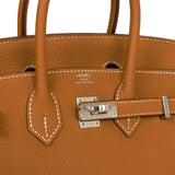 Hermes Birkin 25 Gold Togo Palladium Hardware