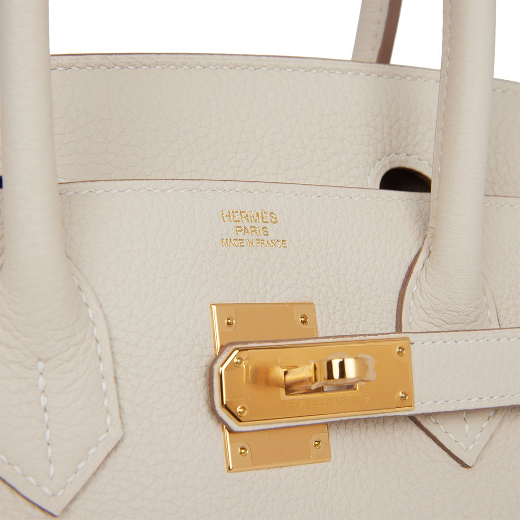 Hermes Birkin 30 Craie Togo Leather Gold Hw Handbag - Luxury Souq