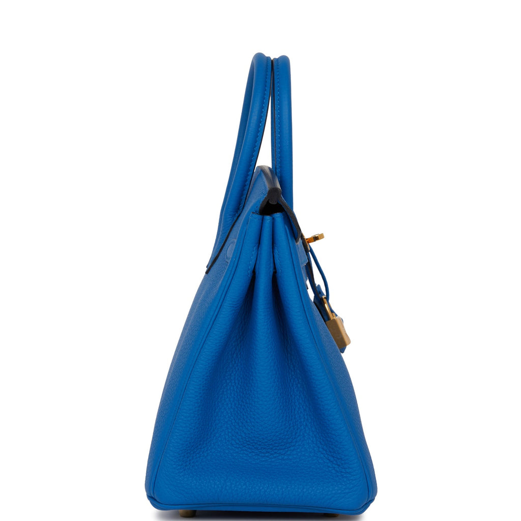Hermes Birkin 25 Blue Zellige Bag Gold Hardware Novillo Leather in 2023