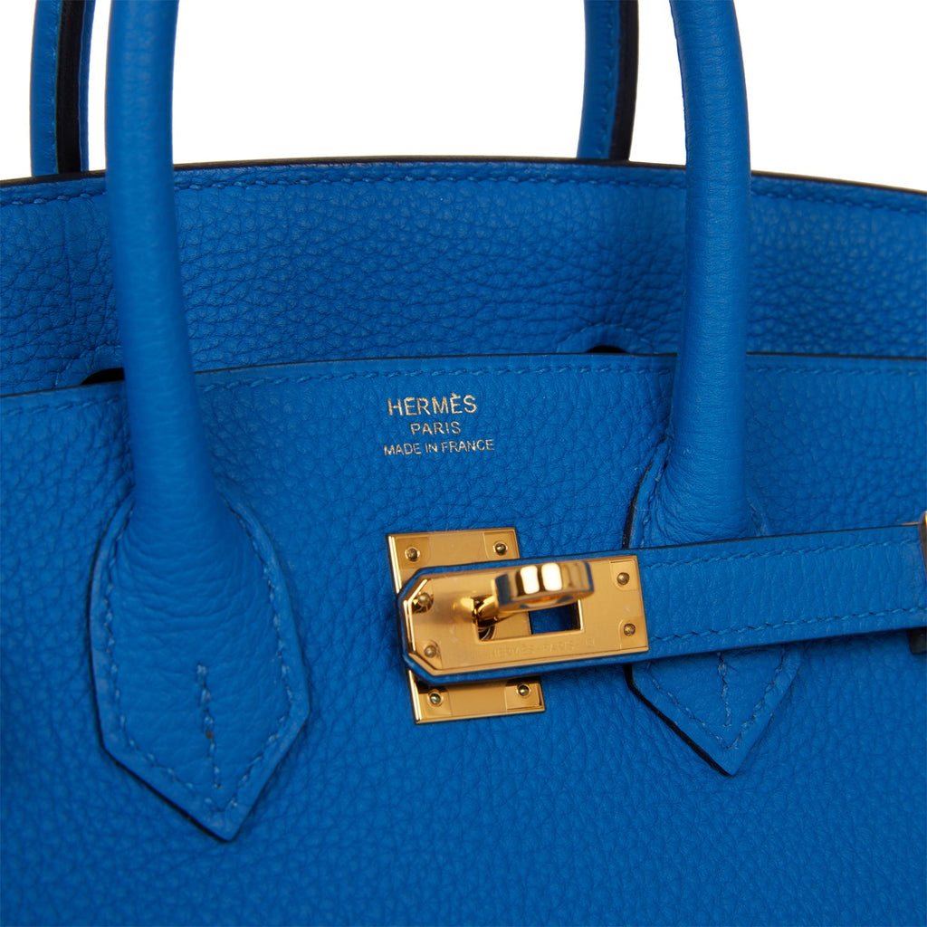 Hermes Birkin 25CM Blue Zanzibar Togo With Gold Hardware Handbag (LEZX –  Max Pawn