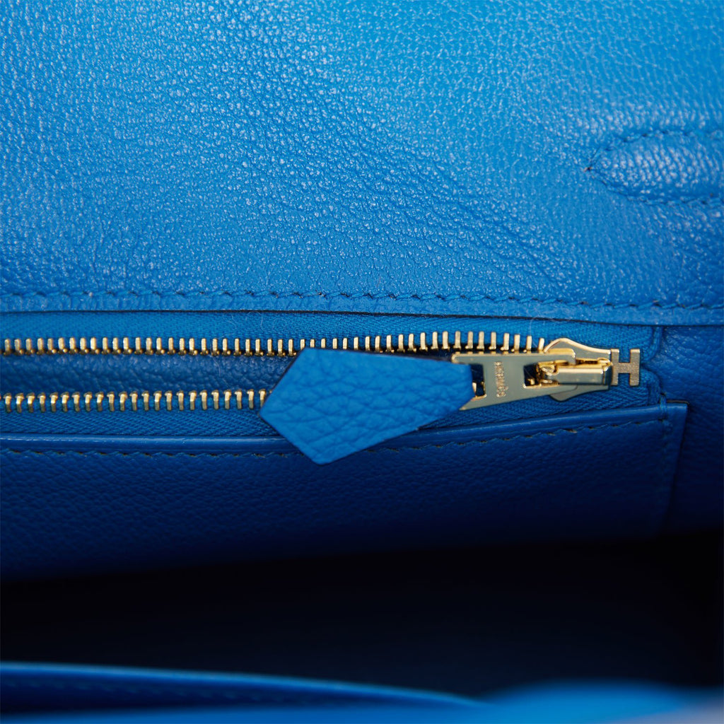 Hermès Bleu Zellige Birkin 35cm of Togo Leather with Gold Hardware