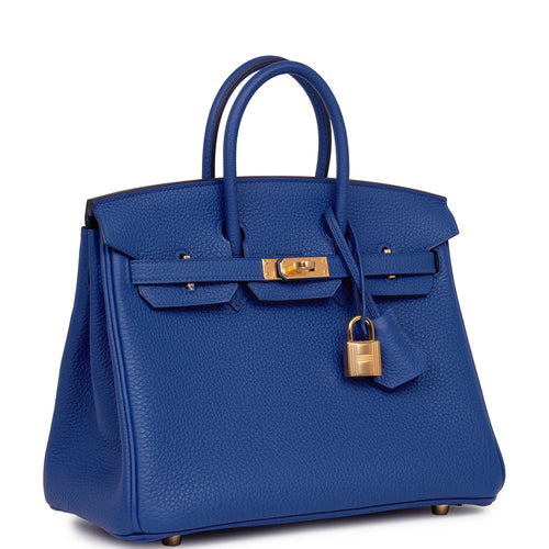 Hermes Birkin 25 Bleu France Togo Gold Hardware