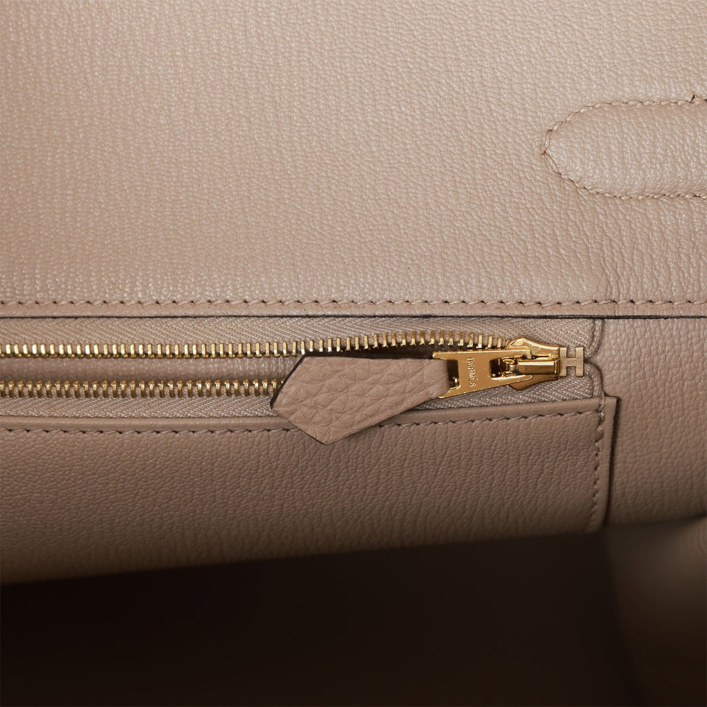 Hermes Birkin 35 Gris Etain Togo Gold Hardware – Madison Avenue Couture