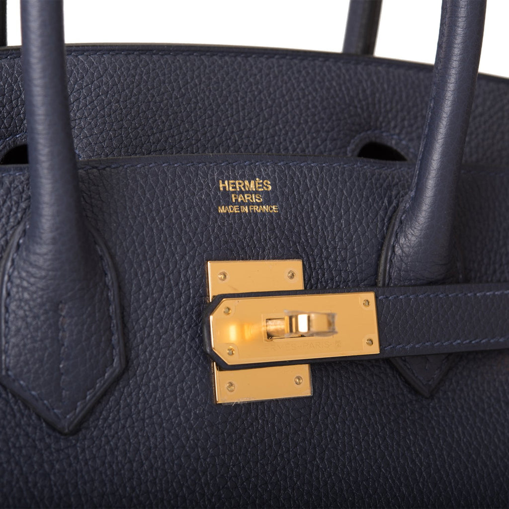 Hermes Birkin 30cm Bag Togo Calfskin Leather Gold Hardware, Blue Nuit 2Z -  SYMode Vip