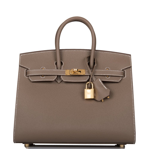 Hermes Birkin Sellier 25 Etoupe Epsom Gold Hardware
