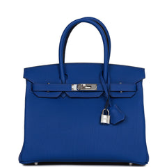 Hermes Birkin HSS 30 Bag Blue Nuit / Etain Togo Brushed Palladium For Sale  at 1stDibs