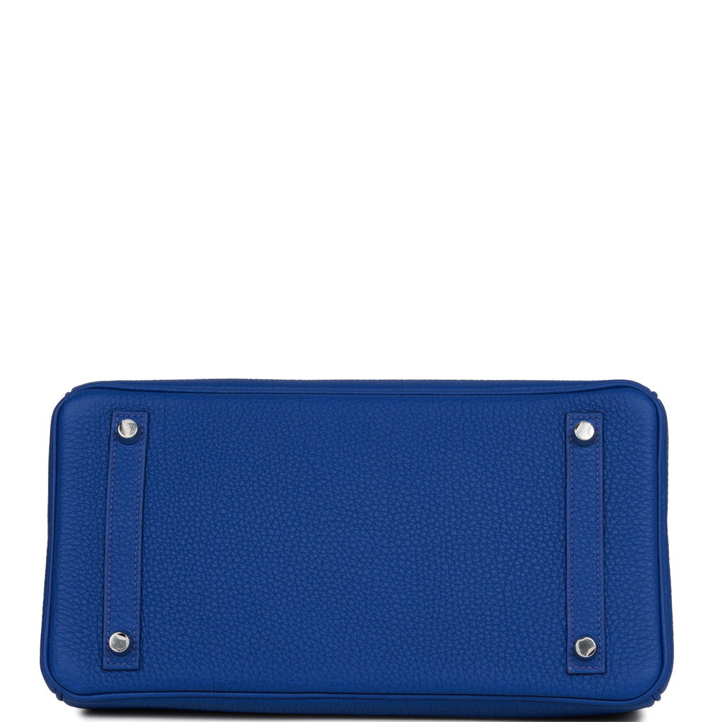 Hermes 30cm Blue Paradis Togo Leather Birkin Bag with Palladium, Lot  #58013