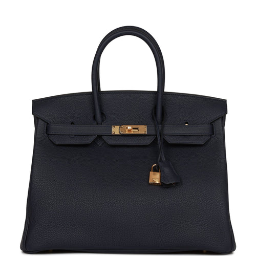 Hermes Birkin 35 Bleu Nuit Togo Gold Hardware