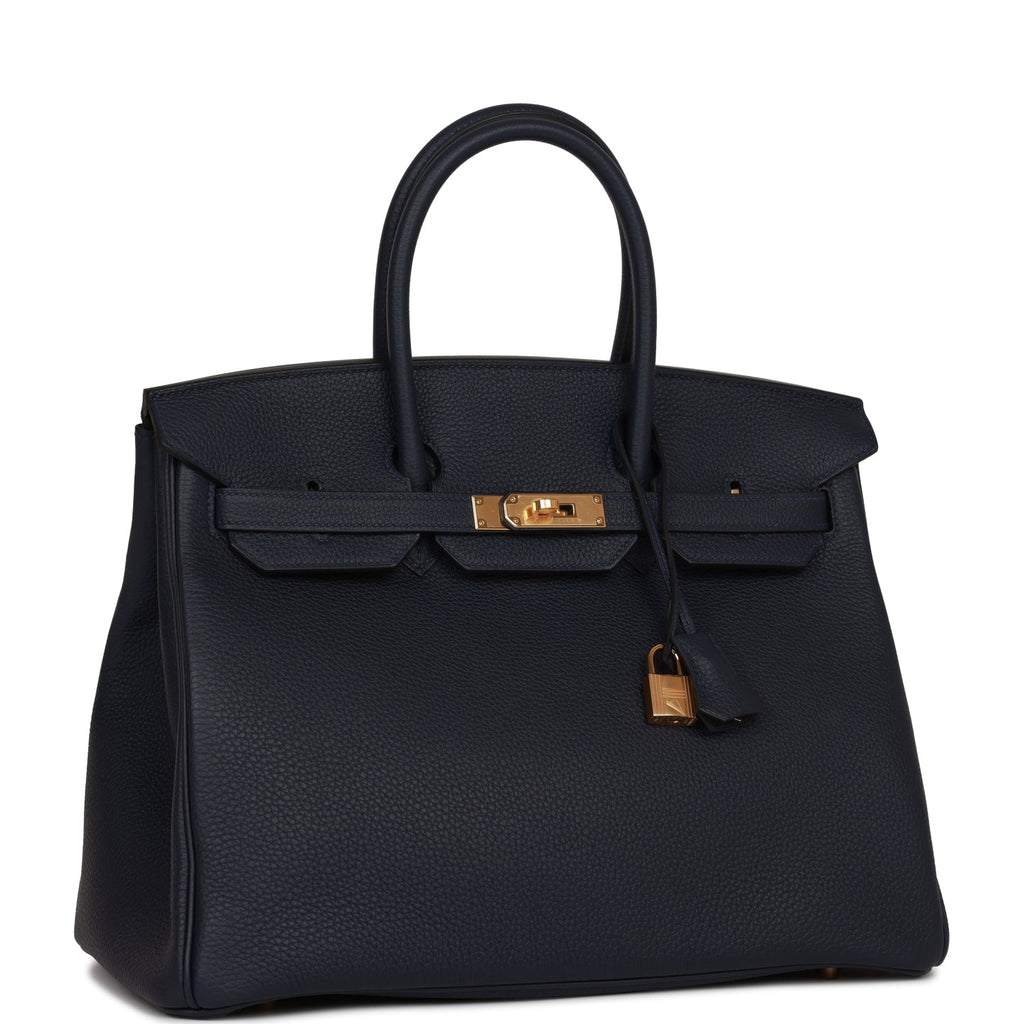 Hermes Birkin 35 Bag Blue Zellige Gold Hardware Togo Leather – Mightychic